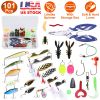 101Pcs Fishing Lures Kit Soft Plastic Fishing Baits Set Spoon Fishing Gear Tackle with Soft Worms Crankbaits Box for Freshwater Saltwater to Bait Bass