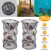 s2Pcs Crab Trap Bait Nets Shrimp Prawn Crayfish Lobster Bait Fishing Pot Cage Basket 22x11.8in