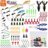 101Pcs Fishing Lures Kit Soft Plastic Fishing Baits Set Spoon Fishing Gear Tackle with Soft Worms Crankbaits Box for Freshwater Saltwater to Bait Bass