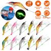 10Pcs Shrimp Bait Set Silicone Soft Lifelike Shrimp Fishing Lures with Luminous Sharp Hooks for Freshwater Saltwater