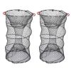 s2Pcs Crab Trap Bait Nets Shrimp Prawn Crayfish Lobster Bait Fishing Pot Cage Basket 22x11.8in