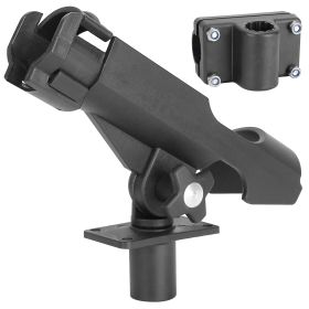 Boat Fishing Pole Rod Holder 360° Rotatable Kayak Side Rail Mount Adjustable Folding Rod Holder w/ Large Clamp (Option: 1PC)