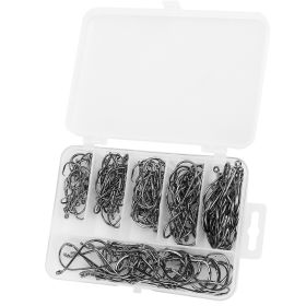 160Pcs Offset Fishing Hooks Kit Stainless Steel Sharp Fishing Hooks Octopus Circle Hooks Size #01-5/0 w/ Storage Box (Option: GPCT2984)